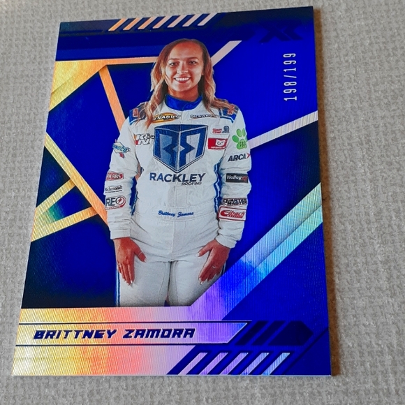 2021 Panini XR NASCAR Brittney Zamora Blue Refractor /199 - Picture 1 of 3